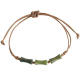 Woven Rope Chinese Bamboo Jade Bracelet for Women