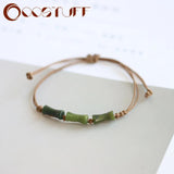 Woven Rope Chinese Bamboo Jade Bracelet for Women