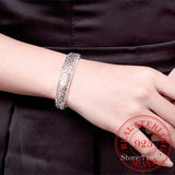 Ethnic Hollow Flowers Bangles for Women Sliver Love
