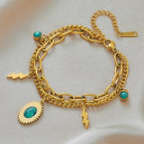 316 SS Turquoise Butterfly Star Tassel Chain Bracelet Women Wedding Beach