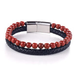 Tiger Eye Braided Leather Bracelet Men's Jewelry Gift