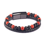 Tiger Eye Braided Leather Bracelet Men's Jewelry Gift