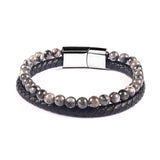 Tiger Eye Braided Leather Bracelet Men's Jewelry Gift