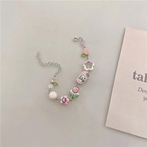 Colorful Butterfly Ceramic Beads Bracelet Glaze Jewelry DIY