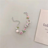 Colorful Butterfly Ceramic Beads Bracelet Glaze Jewelry DIY