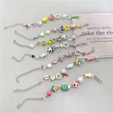Colorful Butterfly Ceramic Beads Bracelet Glaze Jewelry DIY