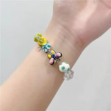 Colorful Butterfly Ceramic Beads Bracelet Glaze Jewelry DIY
