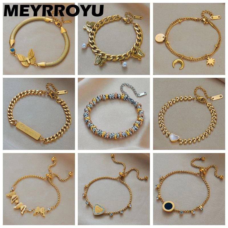 316 Stainless Steel Vintage Metal Pull Charm Adjustable Bracelet