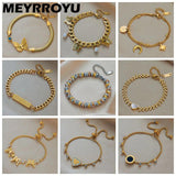 316 Stainless Steel Vintage Metal Pull Charm Adjustable Bracelet