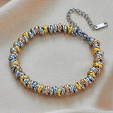 316 Stainless Steel Vintage Metal Pull Charm Adjustable Bracelet