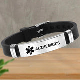 Men's Steel Silicone Alert ID Bracelets - Diabetes Epilepsy A
