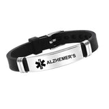 Men's Steel Silicone Alert ID Bracelets - Diabetes Epilepsy A