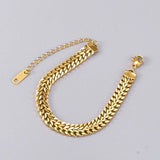 Stainless Steel Chain Bracelets Vintage Style Women Jewelry