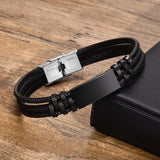 Waterproof Silicone Bracelet with Stainless Steel ID Tag Nameplate