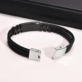 Waterproof Silicone Bracelet with Stainless Steel ID Tag Nameplate