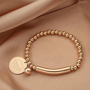 Titanium Steel Round Charm Bracelet for Women