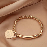 Titanium Steel Round Charm Bracelet for Women