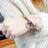 Titanium Steel Round Charm Bracelet for Women