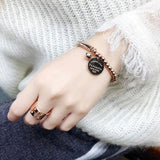 Titanium Steel Round Charm Bracelet for Women