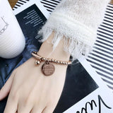 Titanium Steel Round Charm Bracelet for Women