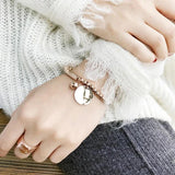 Titanium Steel Round Charm Bracelet for Women