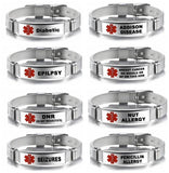 Customized Allergy Alert Bracelet Stainless Steel Mesh Wristband