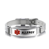 Customized Allergy Alert Bracelet Stainless Steel Mesh Wristband