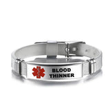 Customized Allergy Alert Bracelet Stainless Steel Mesh Wristband