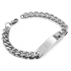 Gokadima Stainless Steel ID Bracelet Chain Cuff, WB001