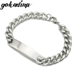 Gokadima Stainless Steel ID Bracelet Chain Cuff, WB001