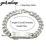 Gokadima Stainless Steel ID Bracelet Chain Cuff, WB001