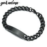 Gokadima Stainless Steel ID Bracelet Chain Cuff, WB001