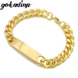 Gokadima Stainless Steel ID Bracelet Chain Cuff, WB001