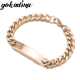 Gokadima Stainless Steel ID Bracelet Chain Cuff, WB001