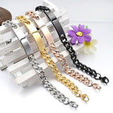 Gokadima Stainless Steel ID Bracelet Chain Cuff, WB001
