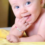 Newborns Baby Bracelet, Stainless Steel Bangle with Adjustable Colored Chain