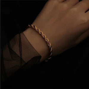 Stainless Steel Rope Chain Bracelets for Women Men