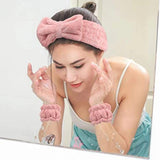 3Pcs/Set Toiletry Makeup Headband Wrist Strap Women's Bracelet Scrunchie Striped