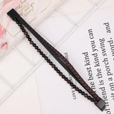 Handwoven Natural Stone Leather Bracelet Men's Jewelry
