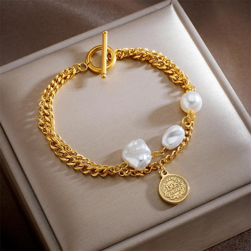 316 SS Double Layer Chain Bracelet for Women