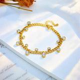 316 SS Golden Zircon Pendant Bracelet for Women Jewelry Accessory