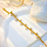 316 SS Golden Zircon Pendant Bracelet for Women Jewelry Accessory