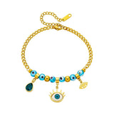 316 Stainless Steel Zircon Eyes Pendant Bracelet for Women