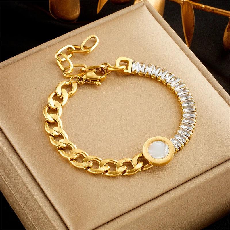 316 Stainless Steel Zircon Pendant Bracelet