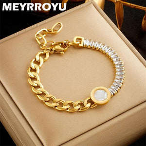 316 Stainless Steel Zircon Pendant Bracelet