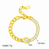 316 Stainless Steel Zircon Pendant Bracelet