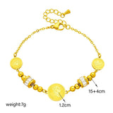 316 Stainless Steel Golden Portrait Pendant Bracelet for Women