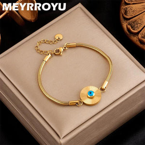 316 SS Vintage Eyes Charm Bracelet Wedding Jewelry