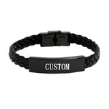 Engraved Leather Wristband Bracelet Faith Hope Love
