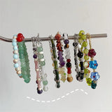 Natural Stone Bracelet with Amethysts Turquoises Tourmalines Aquamarines Beads